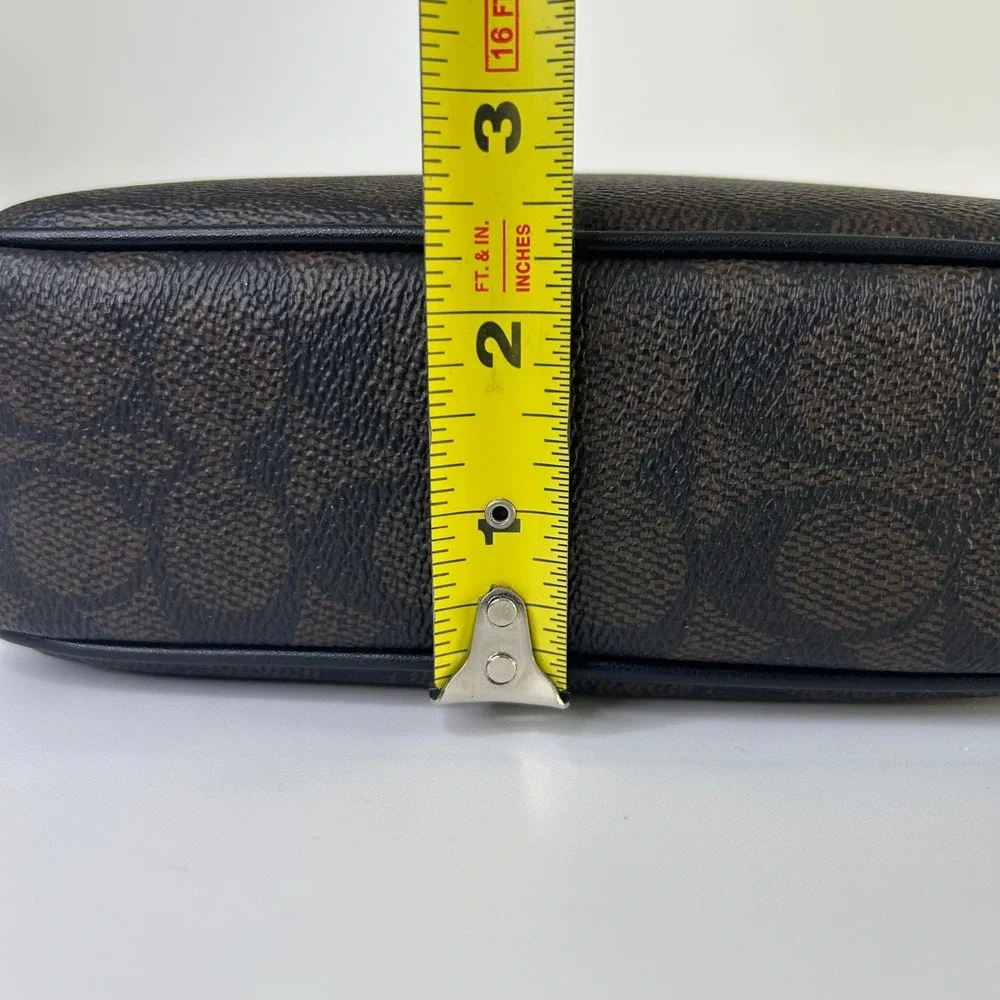 Coach Mini Jamie Walnut Black Signature Canvas Camera Bag NEW